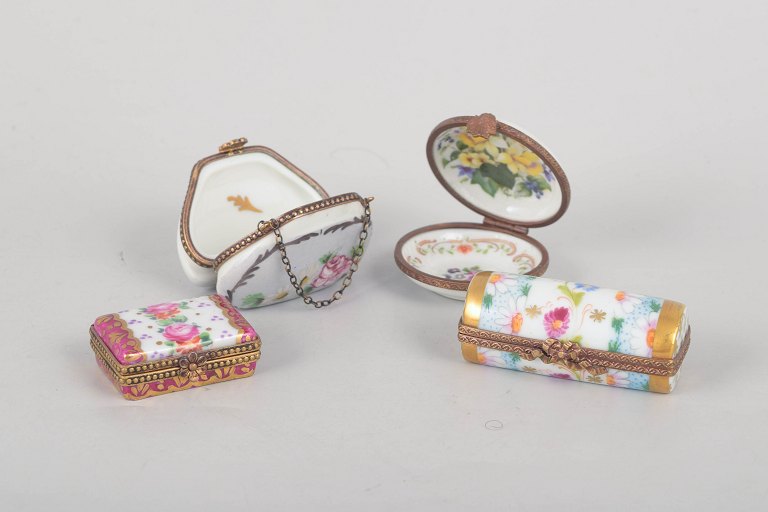 Set of Four Lidded Boxes from Limoges, France.