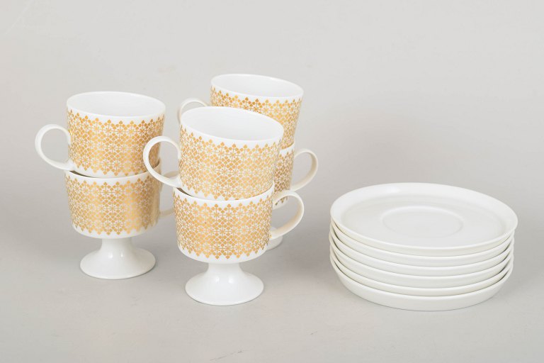 Tapio Wirkkala for Rosenthal, set of six demitasse cups with matching saucers.