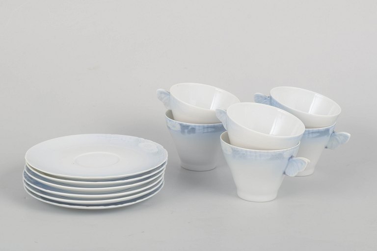 Royal Copenhagen Skærsommernatsdrøm, sæt med seks kaffekopper med underkopper.
